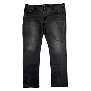 BKE Jeans Mens 40x34 Black Denim Nolan Straight‎ Leg Stretch Faded Buckle